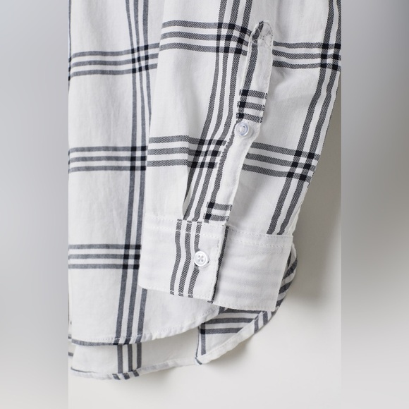 H&M Black and White Plaid Flannel Shirt - Picture 3 of 14